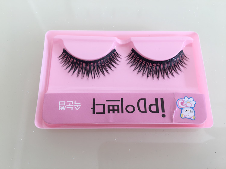 Một hộp gồm 10 cặp mèo con lông mi giả A110 tự nhiên dày dày đoạn ngắn trang điểm khỏa thân học sinh màu đen cuống - Lông mi giả mi giả dưới