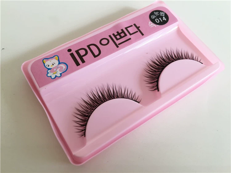 Một hộp gồm 10 cặp mèo con lông mi giả 014 tự nhiên dày chéo trang điểm nude ngắn sinh viên thực tế