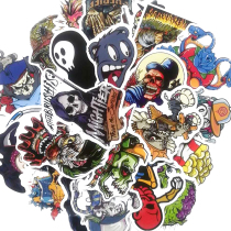 100 skull sticker spoof creative tie rod luggage sticker computer guitar skateboard Tide brand personality sticker