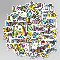 32 English stickers gift English text luggage sticker guitar phone laptop thermos cup sticker