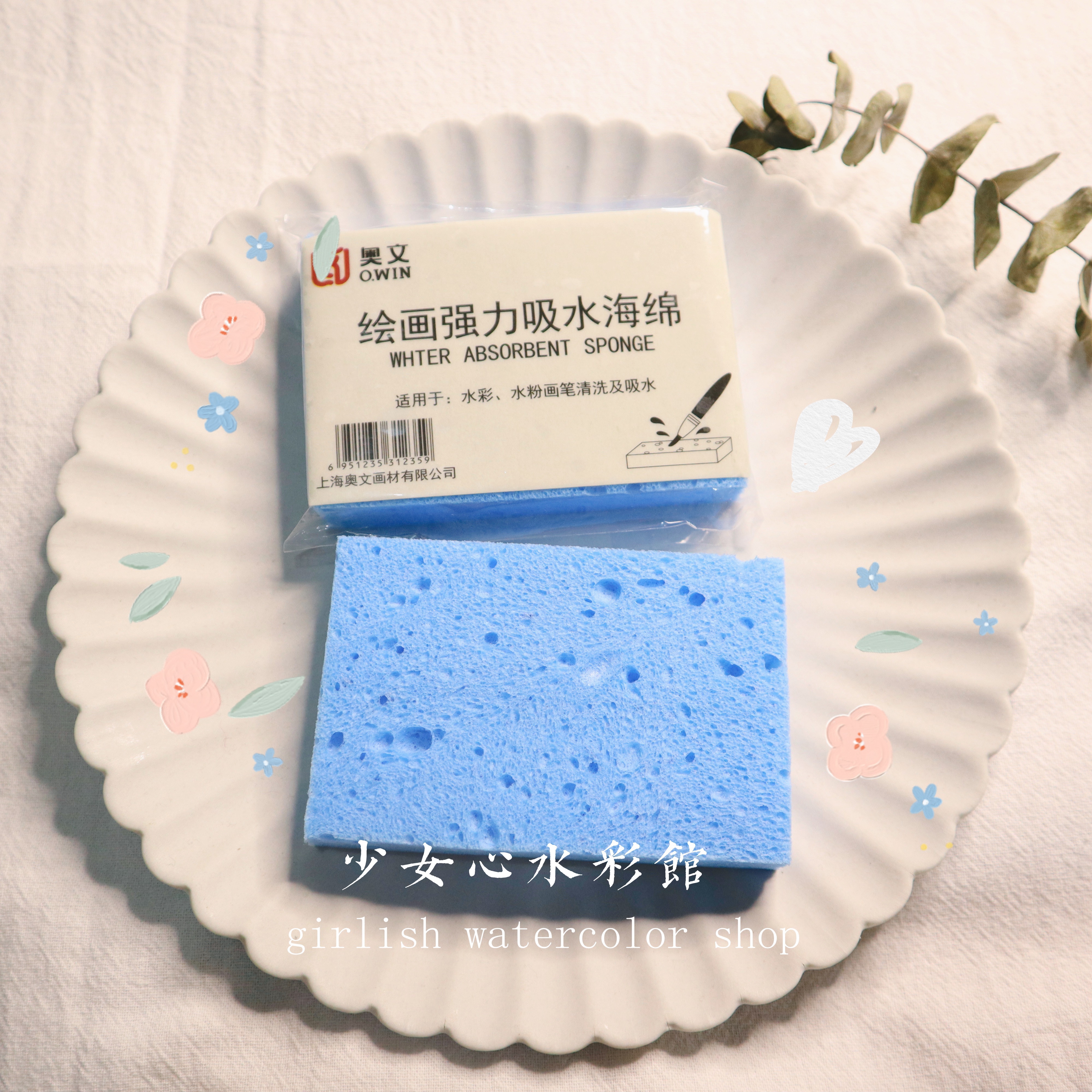 Owen Watercolor Absorbent Sponge Painting Sponge Watercolor Texture Sponge