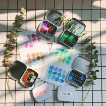 2 boxes of shop owner with hb Holbein red yellow green blue and purple soil color 12 color watercolor paint split