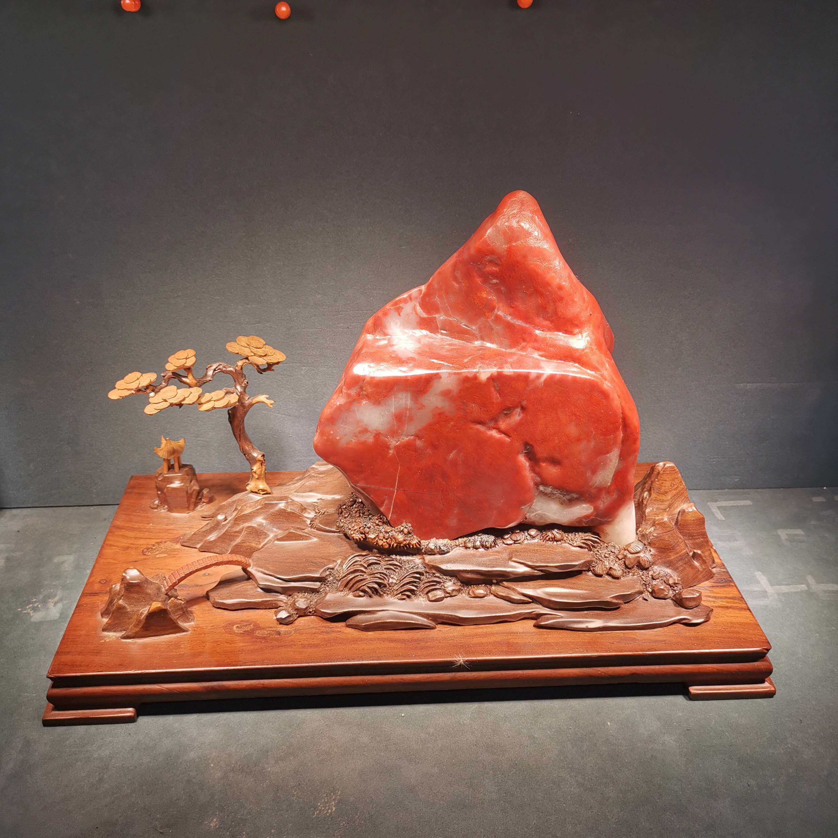 Guilin Chicken Blood Jade Dragon Winning Stoneware Natural Jade Home Office Feng Shui Shaped Yuan Red Pendulum 3