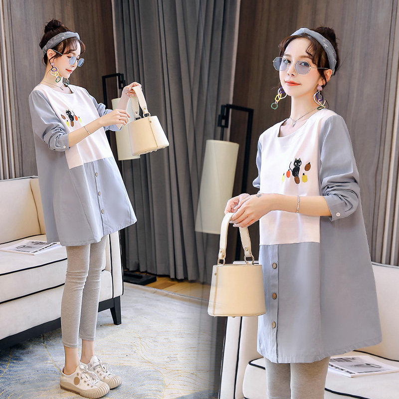 Pregnant Woman Ocean Dress Spring Clothing Online Red Suit Fashion 2022 Gestational Woman Dress Pregnant Woman Skirt Spring blouse T-shirt