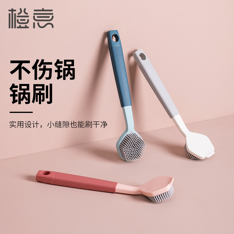 Kitchen long handle washing pan brush dishwashing cleaning brush Home decontamination multifunction steel wire ball dishwashing boiler Brush Pot God