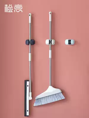 Adhesive hook mop clip-free strong door rear sticky hook kitchen powder room broom clip mop plug adhesive hook