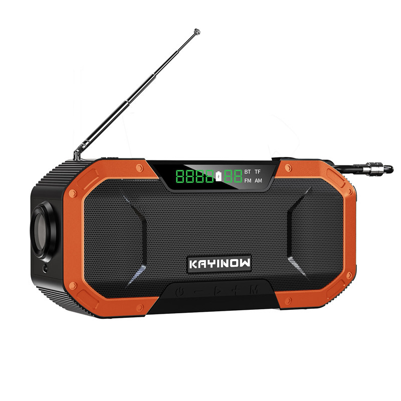 Outdoor disaster prevention emergency equipment multi - functional solar hand shake emergency charging radio lighting SOS charging treasure