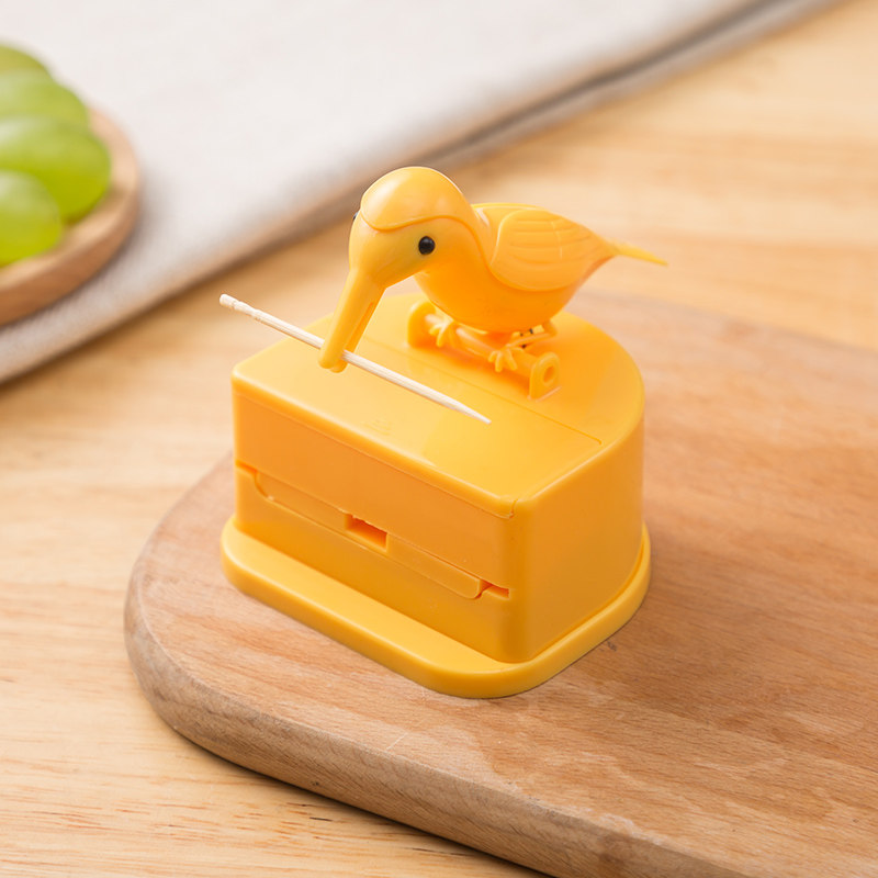 Bird toothpick box creative automatic pop-up press type household toothpick cylinder cute animal smart restaurant toothpick jar
