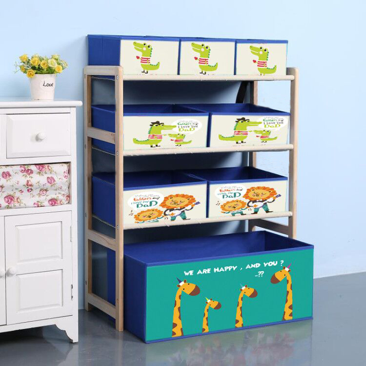 Solid wood children's toy containing rack nursery storage cabinet Baby induction finishing rack storage rack multilayer classification shelf-Taobao