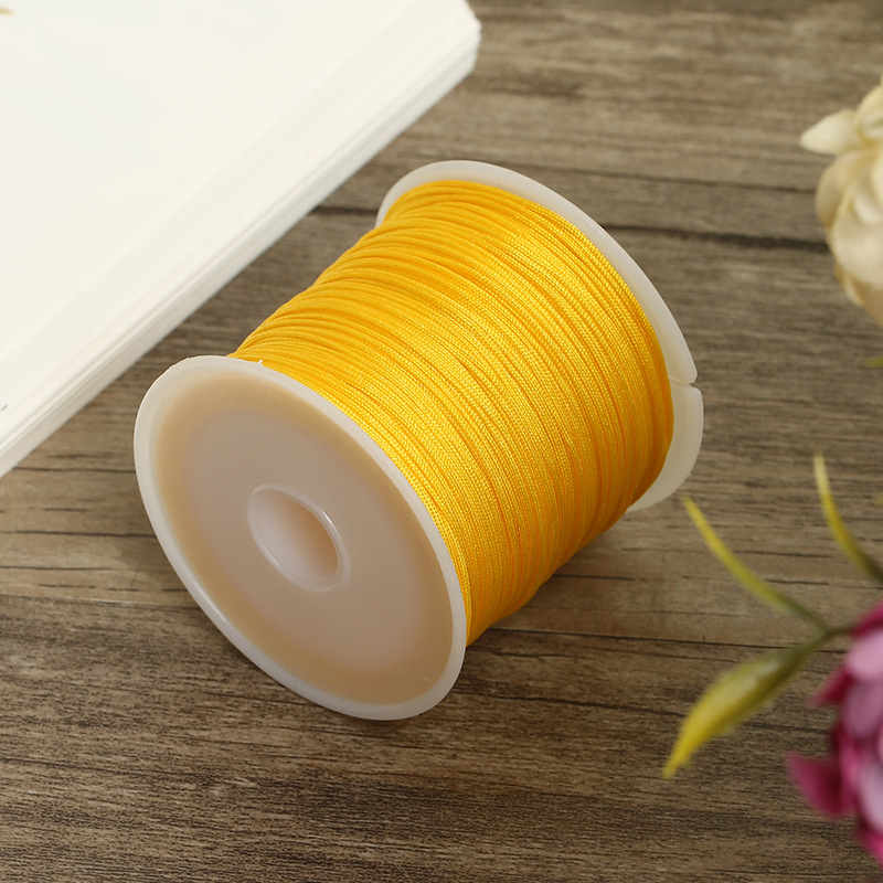 Vòng tay dệt nút Trung Quốc 72 dây Đài Loan dây ngọc 0,8mm dệt tay dây Trung Quốc dây đan dây - Vòng đeo tay Clasp thạch anh tóc đen