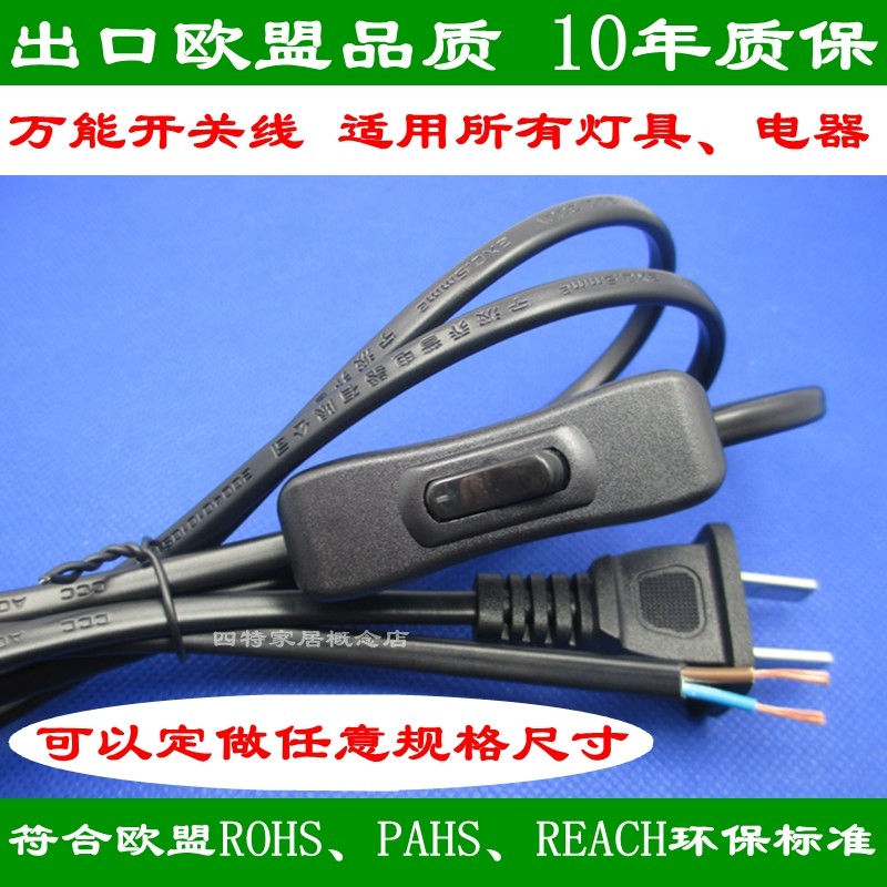 304 national standard plug switch line table light floor lamp floor lamp bedlights Christmas light switch line high quality