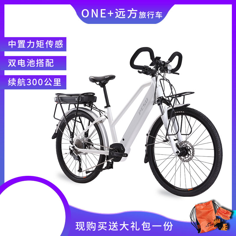 Double speed travel PESU ONE+ E-BIKE long range 300 km station wagon mid-range torque sensing