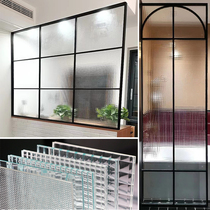 Double grid three-dimensional embossed tempered art glass partition entrance screen cabinet door window bathroom door manufacturer custom-made