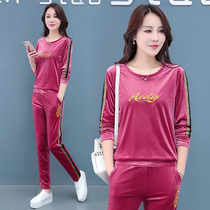 Fashion casual sports suit women Spring and Autumn models 2021 new meat cover thin trend comfortable foreign atmosphere two-piece set