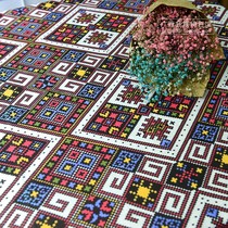 Guangxi ethnic minority characteristic printed fabrics Zhuang brocade style conference home inn Zhuang decorative fabrics