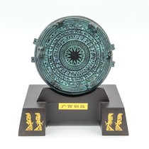 Guangxi Zhuang Bronze Drum 18cm vertical base as a gift for leading units and foreign affairs ornaments with ethnic characteristics