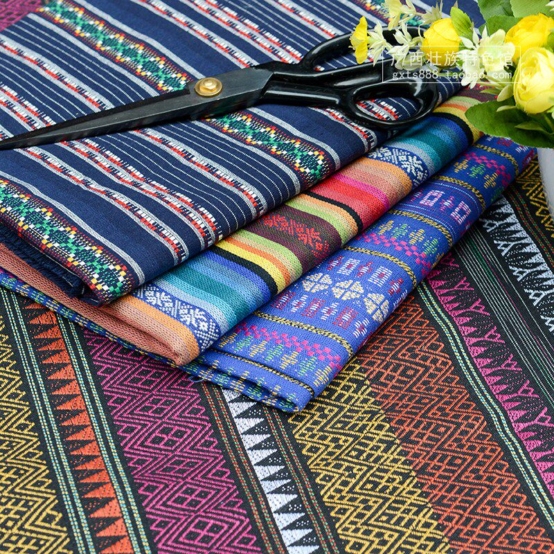 21 new Zhuang March 3 event display decorative fabric Zhuangjin fabric ethnic style tablecloth tablecloth featured fabric