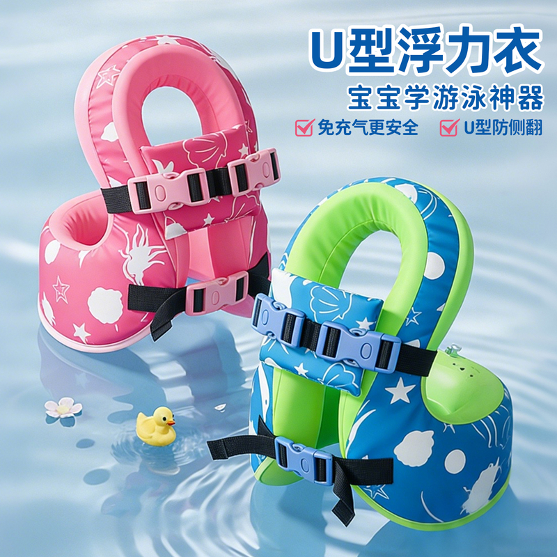 Children's Swimming Ring Life Jacket, Professional High Buoyancy, Unisex Baby Foam No-Inflation Buoyancy Vest, Portable Children's Swimming Ring Life Jacket, Professional High Buoyancy, Unisex Baby Foam No-Inflation Buoyancy Vest, Portable
