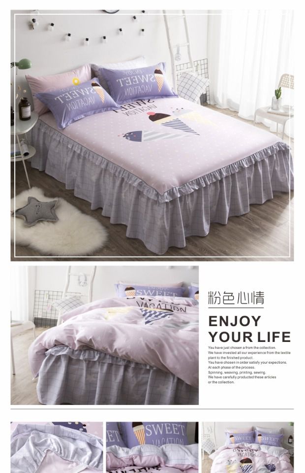 Khăn trải giường bằng vải bông trải giường đơn xù đơn 1,5 / 1,8 m đôi Simmons nệm bọc giường bông - Váy Petti váy giường