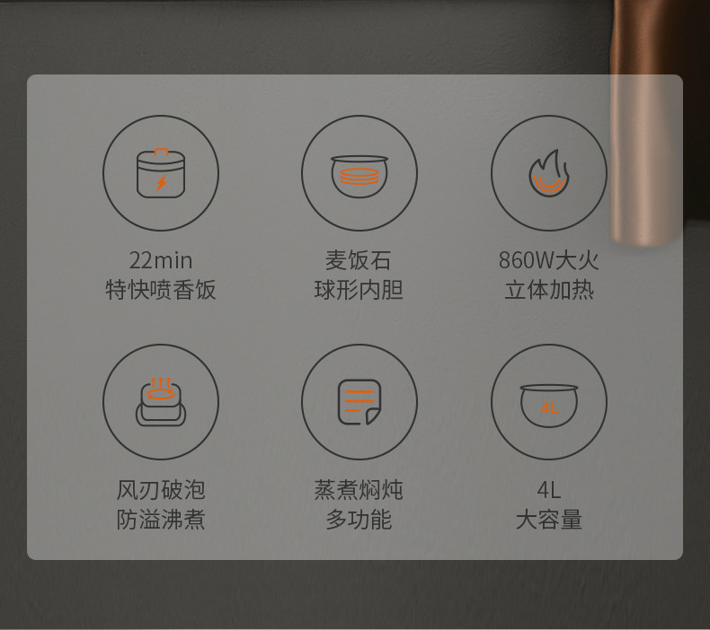 九阳 特快 多功能智能电饭煲 4L 一键低糖 图2