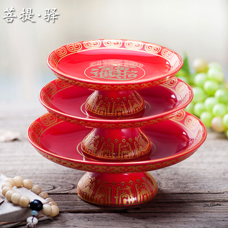 Red Call Taiyi Bao Fruit Dish for the Fengcheng Fruit Disk for the Buddha Fruit Disk to festive the dish