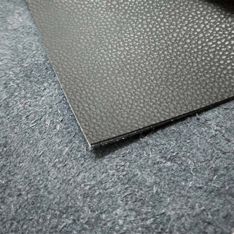 Da đen hạt sỏi hai lớp da dày 2,3 mm Da cứng Da DIY làm bằng da - Vải vải tự làm vải thô mộc