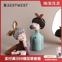 Bubble girl creative ornaments Nordic light luxury modern home living room New year furnishings wedding girl gifts