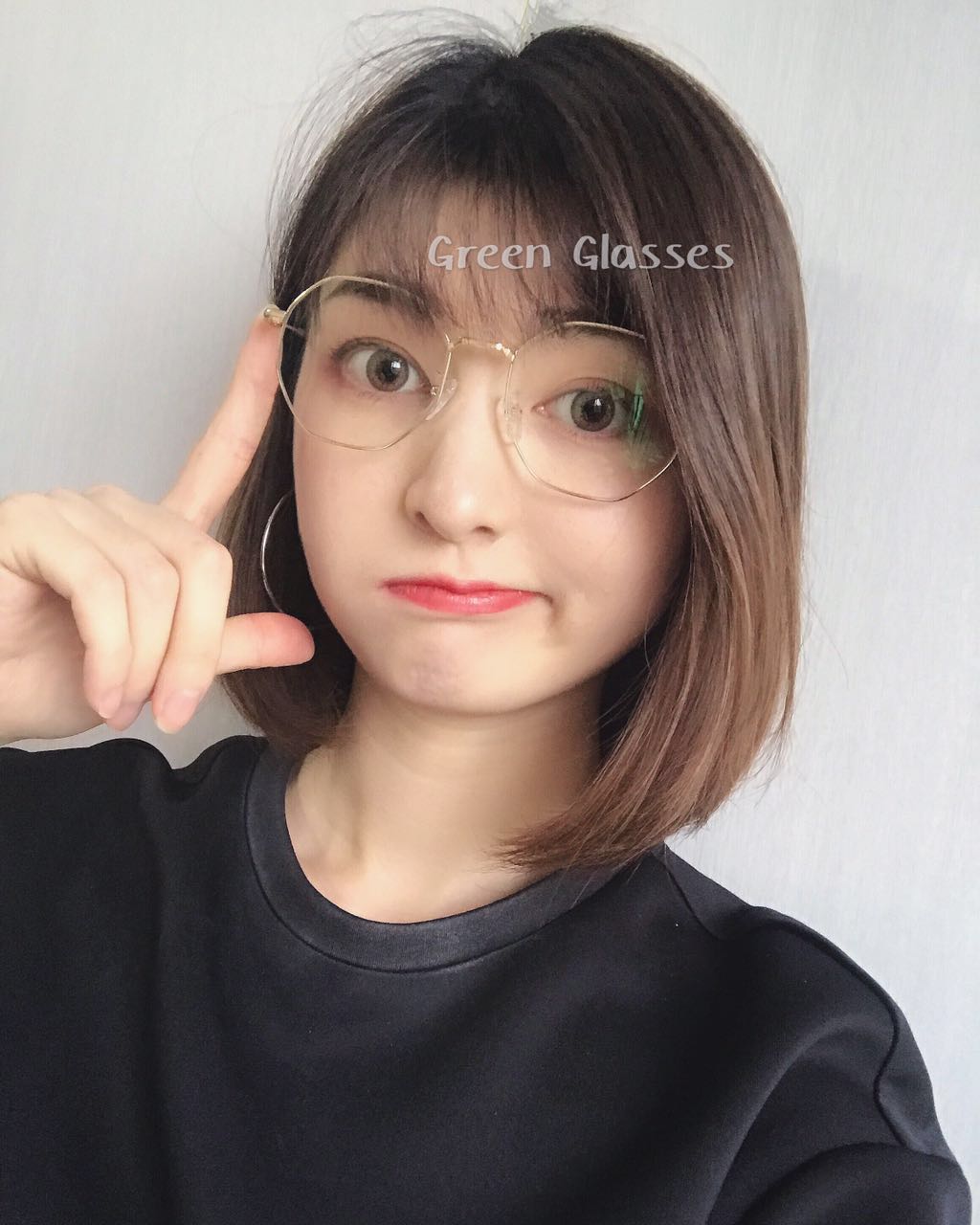 Kính đa giác khung văn học retro kính không đều khung kim loại mặt mỏng nam nữ kính bảo vệ bức xạ kính mắt bích ngọc
