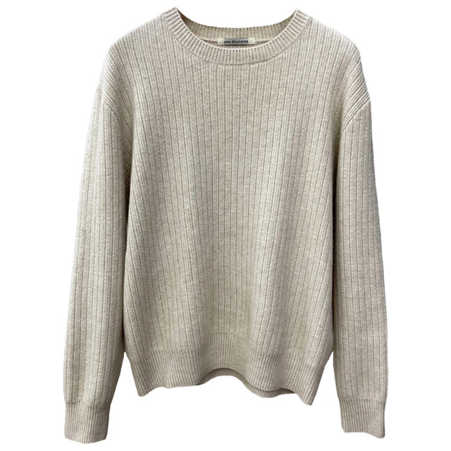 ຜະລິດຕະພັນລະດູໜາວໃໝ່ JU soft and waxy white 5-color round neck loose knit sweater thick pullover bottoming shirt top