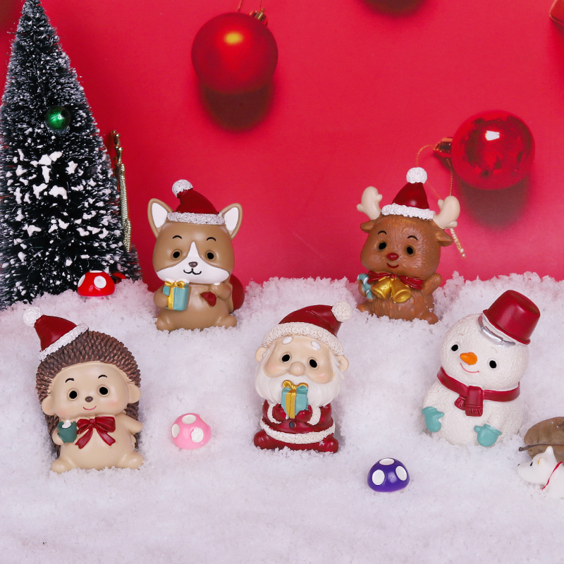 Christmas Series Gift Cake Santa Claus Snow Man Children's Home Decoration Little Gift Mini Table Fittings