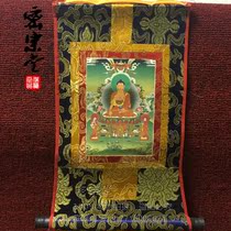 Tibetan Buddhist Thangka Sakyamuni portrait Bronzed small Thangka living room ethnic style Height 35cm×20cm