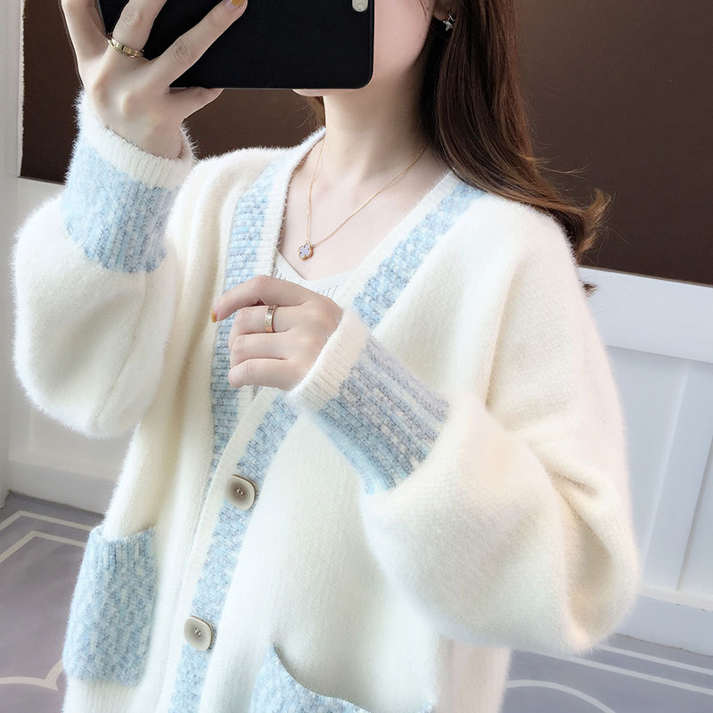 Sweater Jacket for Women 2026 New Spring and Autumn Korean Style Loose Lazy Fashion Stylish Casual Knitted Cardigan Top