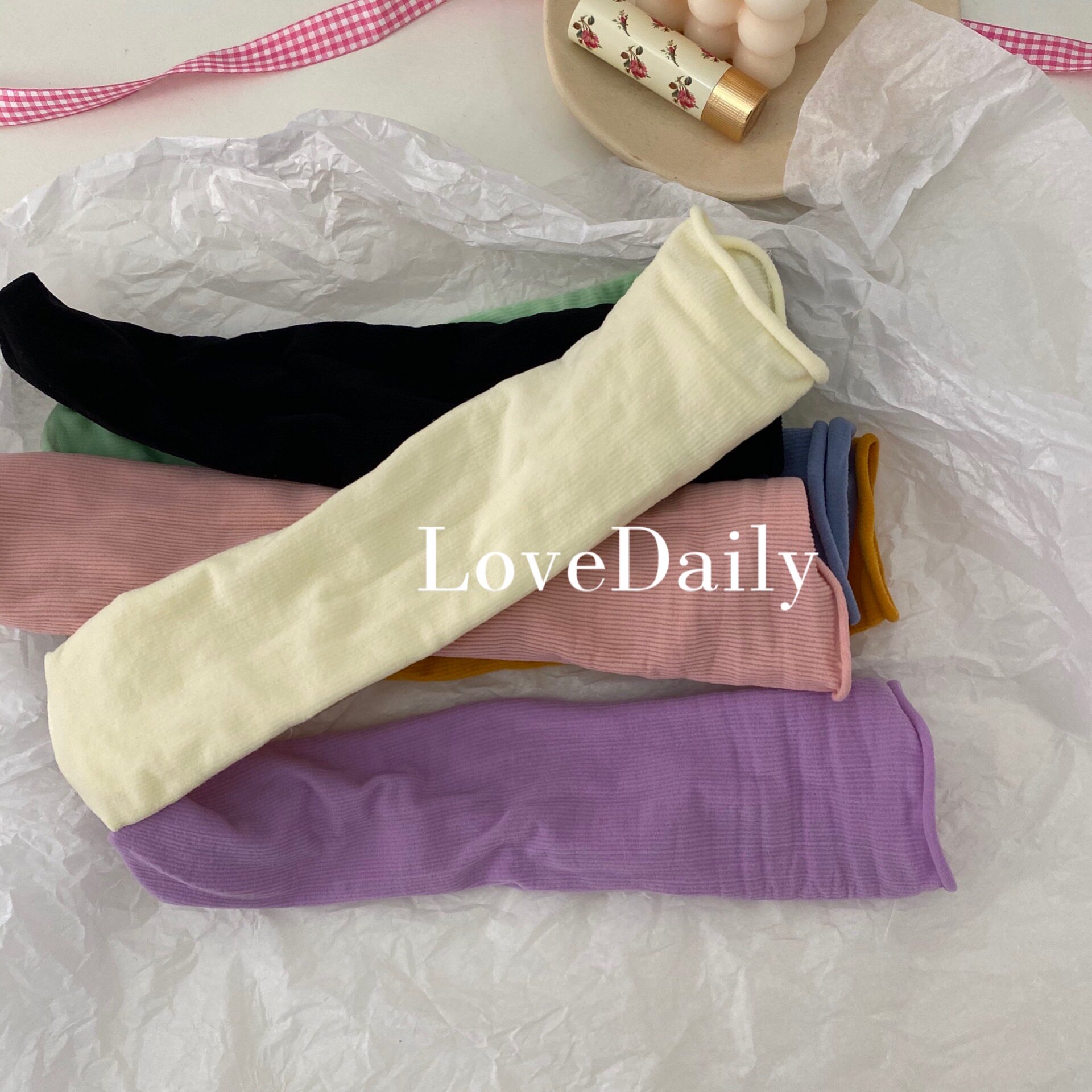 (2 pairs) solid color thin section velvet spring and summer macaron color tube socks bubble socks women's socks 03