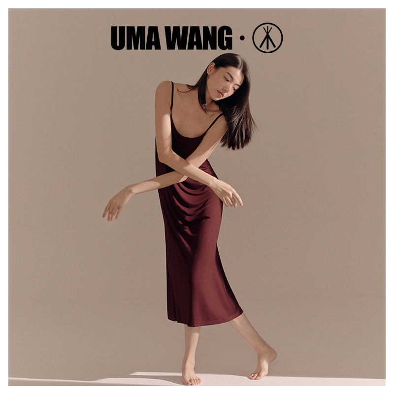 UMA WANG jointly ] Three guns Shanghai fashion week sexy hanging dress antibacterial high sensory sleeping dress