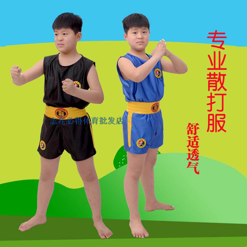Loose-beating suit for men and women training suit children adults loose blouses blouses shorts competition Conserve Thai boxing clothes