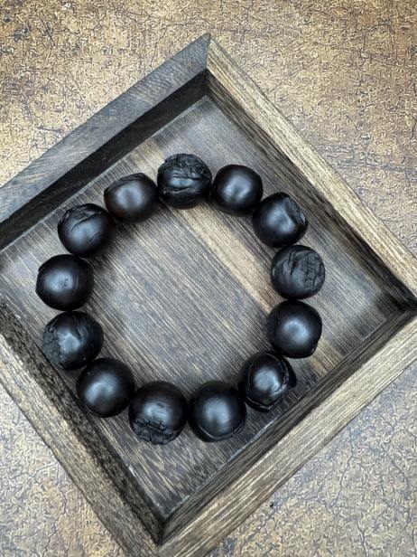 Authentic Lightning-Struck Wood Bracelet, Natural Lightning-Struck Jujube Wood, Genuine and Authentic, Men's Pure Taoist Style, Women's Bracelet, Magical Tool, Handheld Ornament