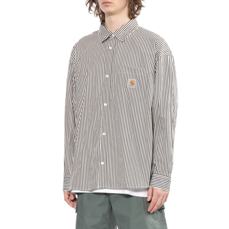Carhartt Wip 26Ss Men's Carhartt Vintage Striped Long-Sleeved Shirt Loose Casual 035952Q Carhartt Wip 26Ss Men's Carhartt Vintage Striped Long-Sleeved Shirt Loose Casual 035952Q