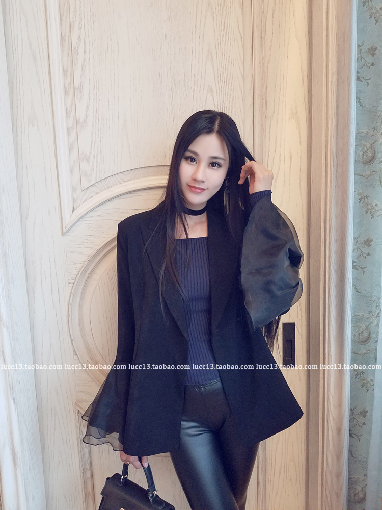 Xuân 2018 phiên bản Hàn Quốc của áo dài organza mới trong đoạn dài giản dị phù hợp với khí chất hoang dã nhỏ phù hợp với áo khoác nữ shop quần áo nữ