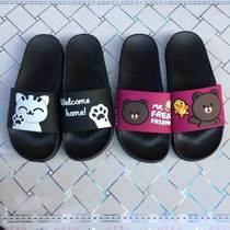 Fashion cute sweet student slippers female Bath wear shower wash feet soft non-slip flat indoor and outdoor wear