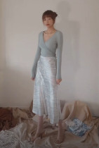 Discount spot stories mermaid skirt water ripple glossy skirt 0779519007