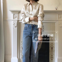 Special offer stories Shirt pocket long-sleeved shirt female pointed collar shirt 069065200