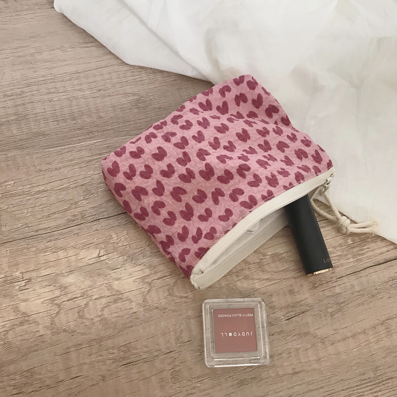 Red retro short clip ladies sundries bag zipper storage bag small bag wallet aunt bag homemade