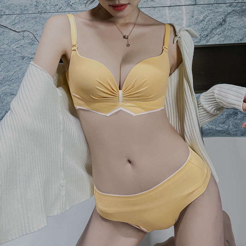 Fentanneon small chest flat chest special underwear woman no steel ring to collect auxiliary milk bra poly-display big underwear suit thick section