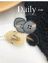 Special-shaped four-eye pattern button woolen coat windbreaker fashion button suit jacket irregular buttons Korean style for women