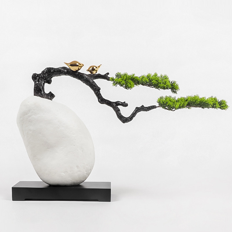 New Chinese emulated stone plant building View furnishing Home-like panorama Room Office Desktop Decorations Pendulum-Taobao