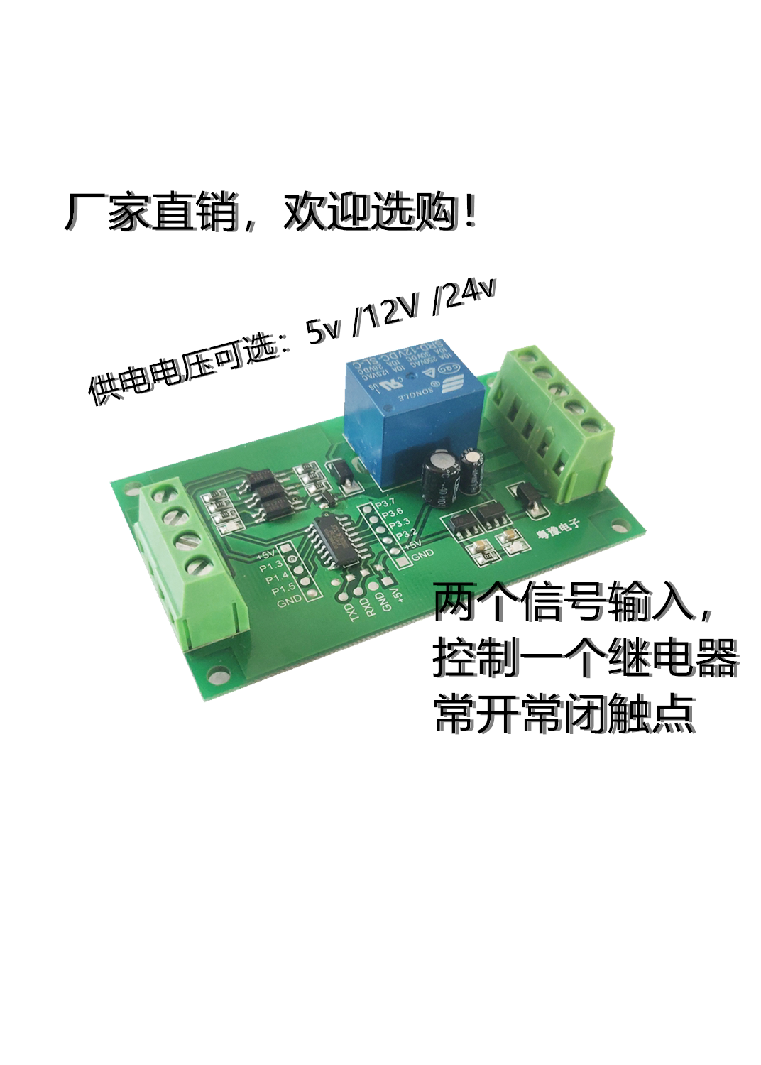 Two-way Signal Input Programmable Design Control Board Relay Module Trigger Delay Self-Lock 5 12 24V
