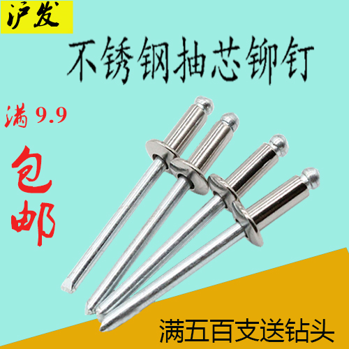 304 Stainless Steel PullIng Rivet Pull Rivet Pull Rivet Open Round Head Core PullIng Nail M3.2M4 Core Pulling Nail