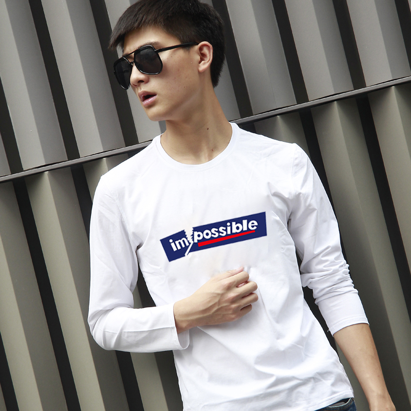Đặc biệt hàng ngày áo thun cotton dài tay cho nam rộng rãi cộng với phân bón XL áo thun nam chất béo áo thun polo nam
