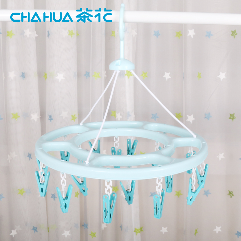 Tea Flower Hanger Son Hanger Sunburn Plastic Round Underwear Socks Sunning Socks Rack Small Clip Baby Clothes Hanger
