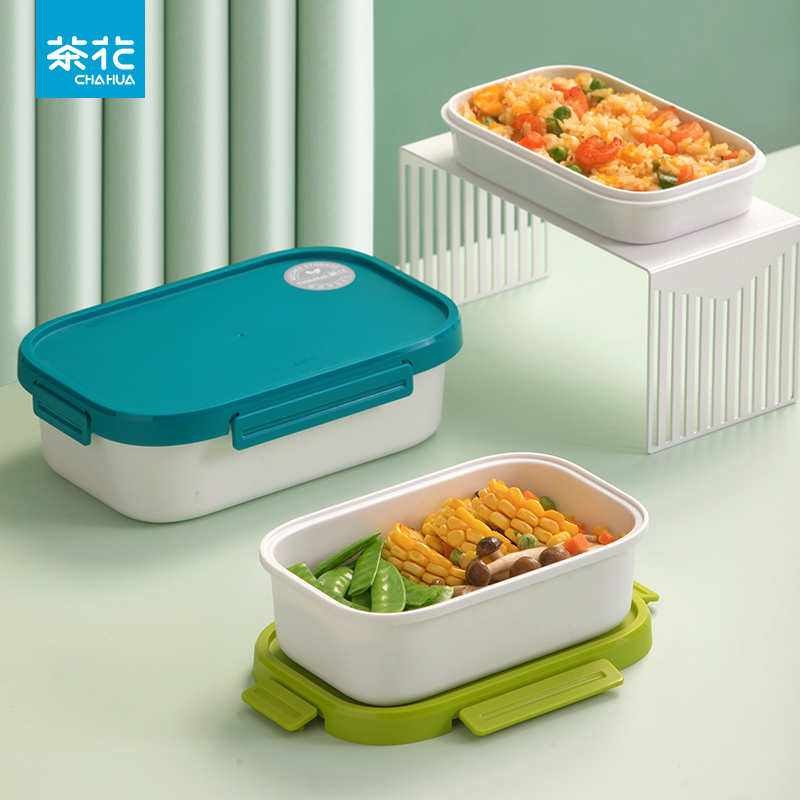 Tea flower dining box Double boxed lunch box Students to work with lunch box portable Lunch Box LUNCH Box Anti-leakage Microwave heating